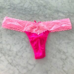 Victoria's Secret Two-Tone Pink Lace Panty
